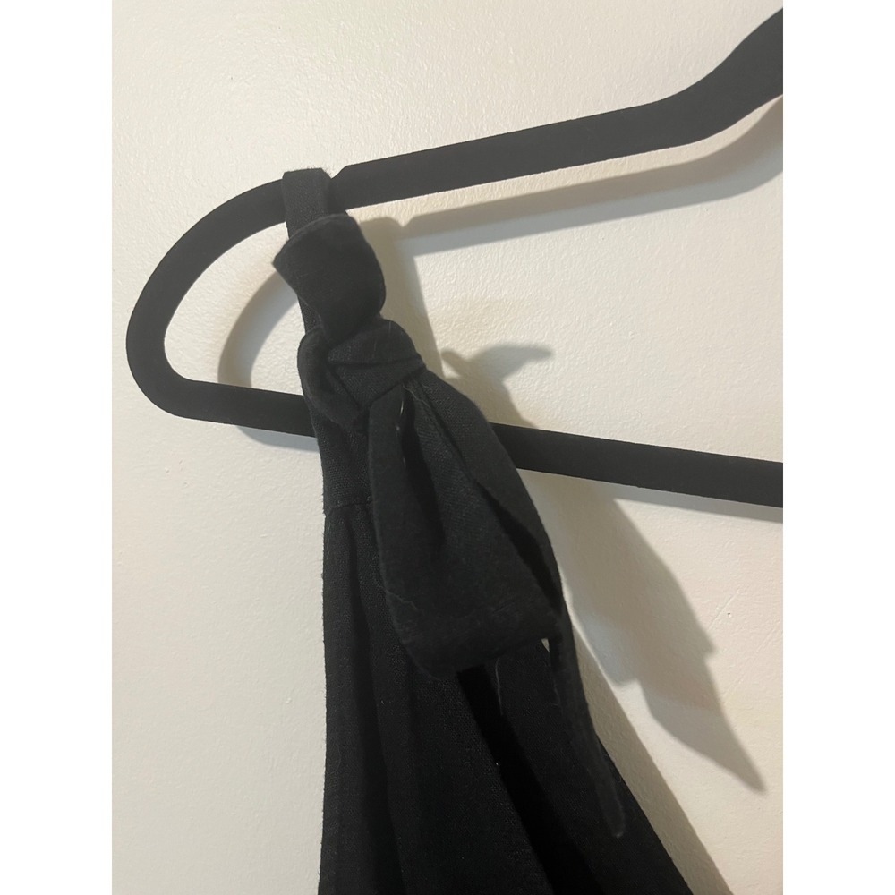A New Day Womens Black Tie Shoulder V-Neck Elastic Waist Jumpsuit Size M - Picture 3 of 4
